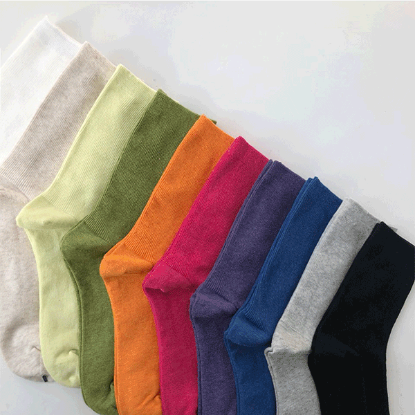 멜란지 베이직 골지 양말 -  socks (10color)