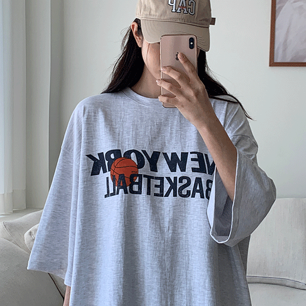 [무료배송]뉴욕 베스킷볼 박시핏 반팔 티셔츠 - t(남녀공용)