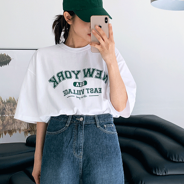 [무료배송]뉴욕 빌리지 박시핏 반팔 티셔츠 - t(남녀공용)
