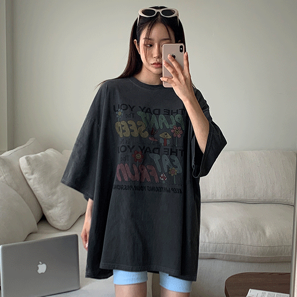 [무료배송]머쉬룸 박시핏 피그먼트 반팔 티셔츠 - t